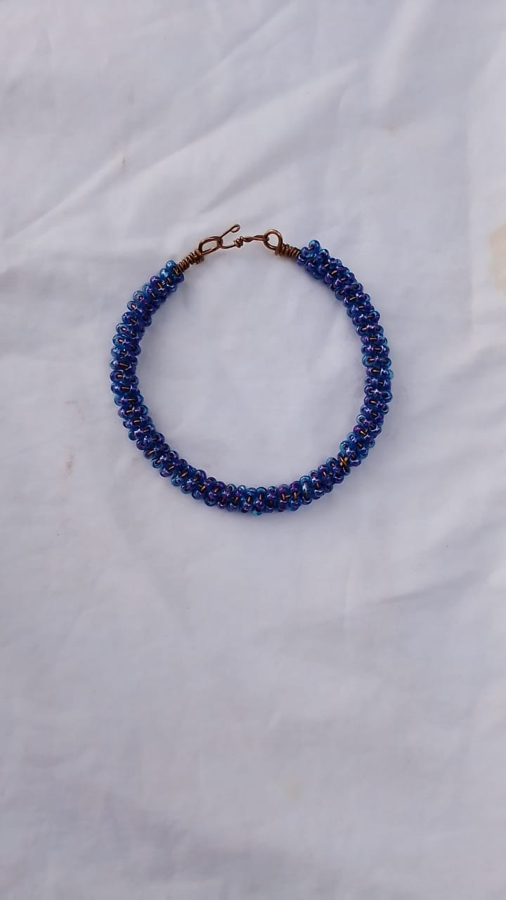 Spiral Bead And Brass Bracelet