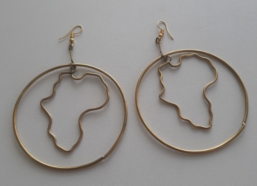 Round African Shaped Brass Earrings