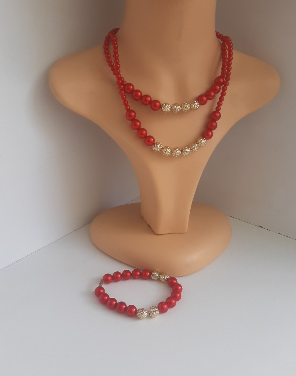 Red Gold Necklace Set