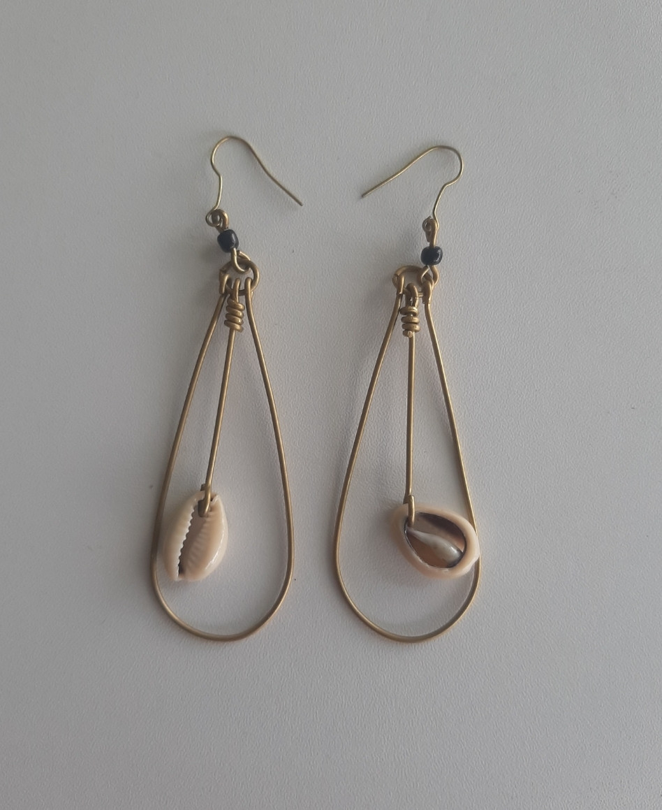 Shell and Brass Earrings