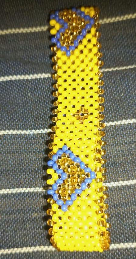 Yellow Hearted Beaded Bracelet