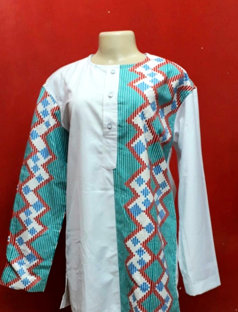 Longsleeved Shirt with Ankara Details