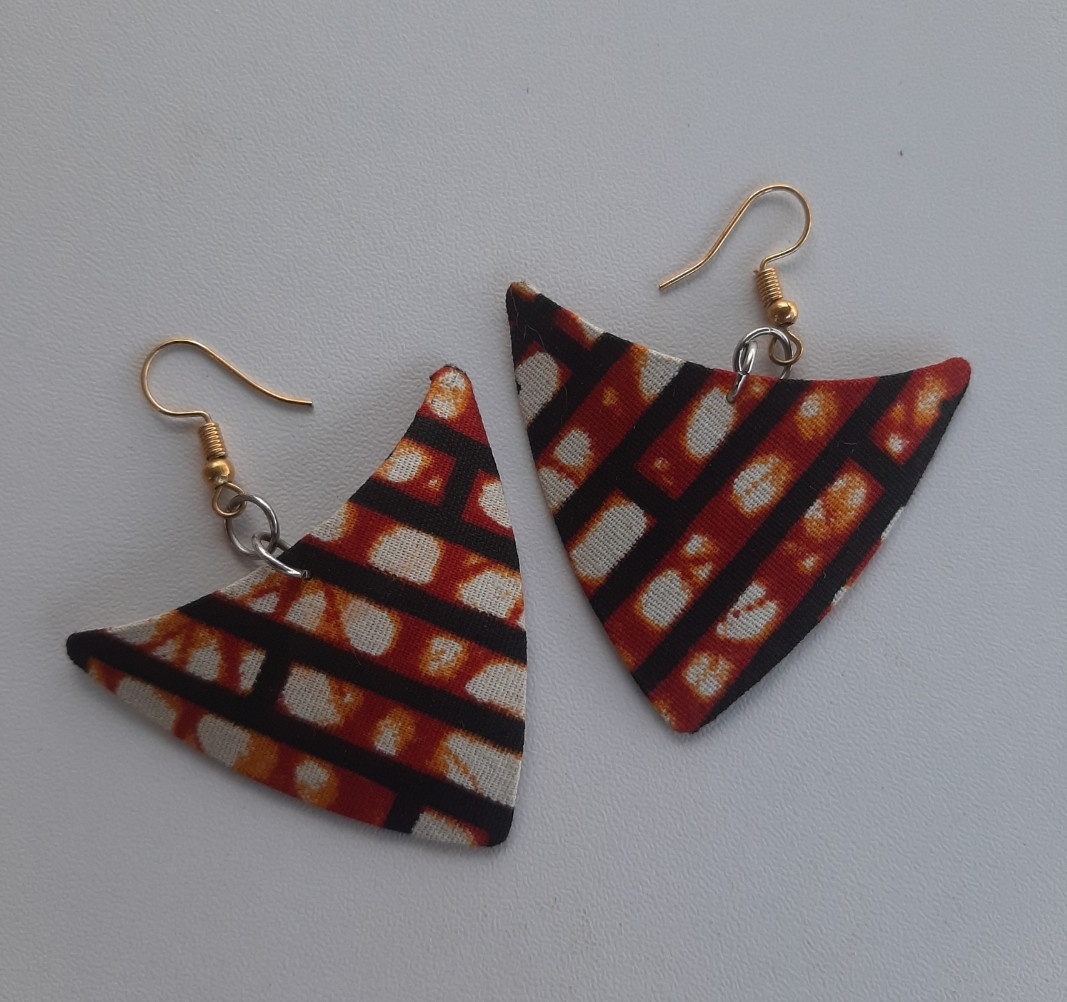 Spade Ankara Fabric Earrings