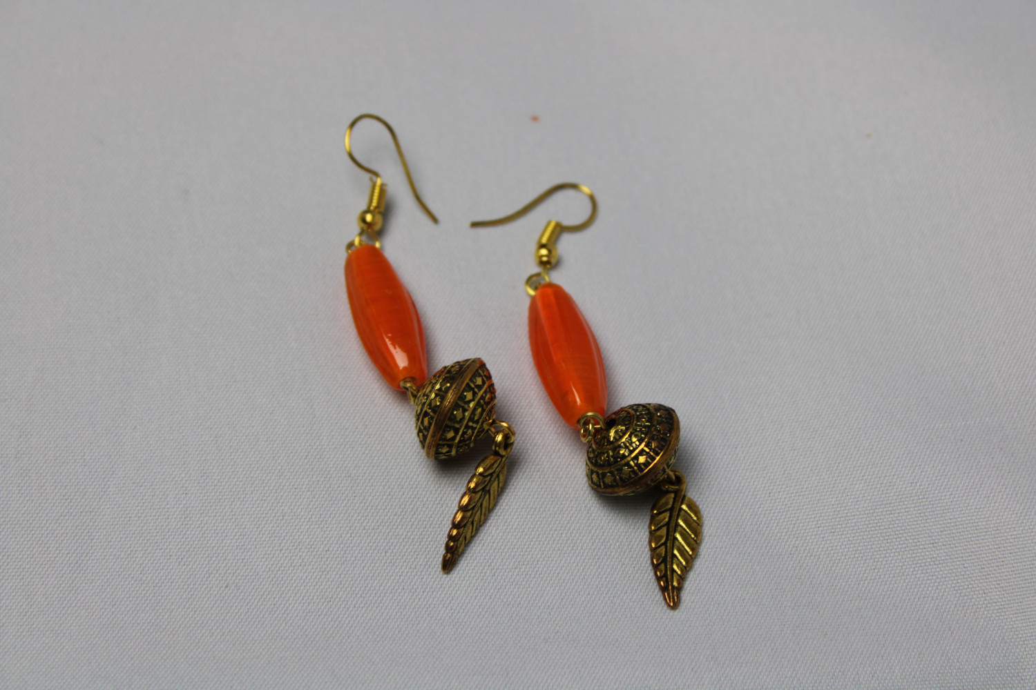 Orange Glass Bead Earrings