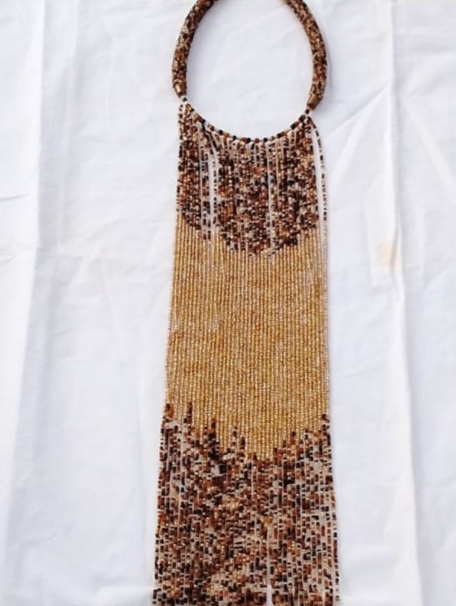 Brown Beaded Long Necklace