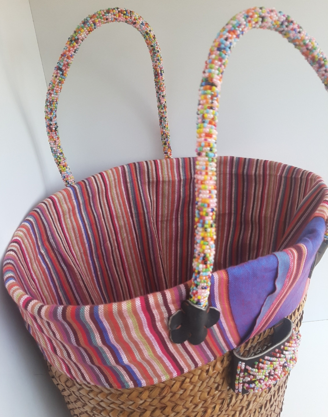 Pink Lesso Beaded Shopping Bag