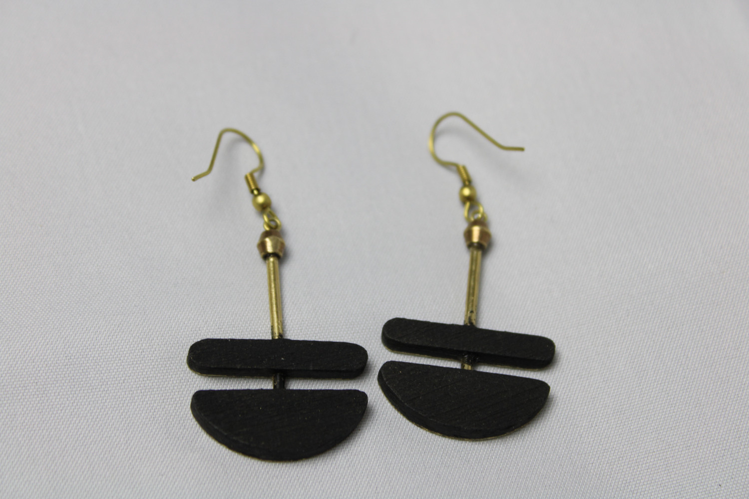 Wood and Brass Egyptian Earrings