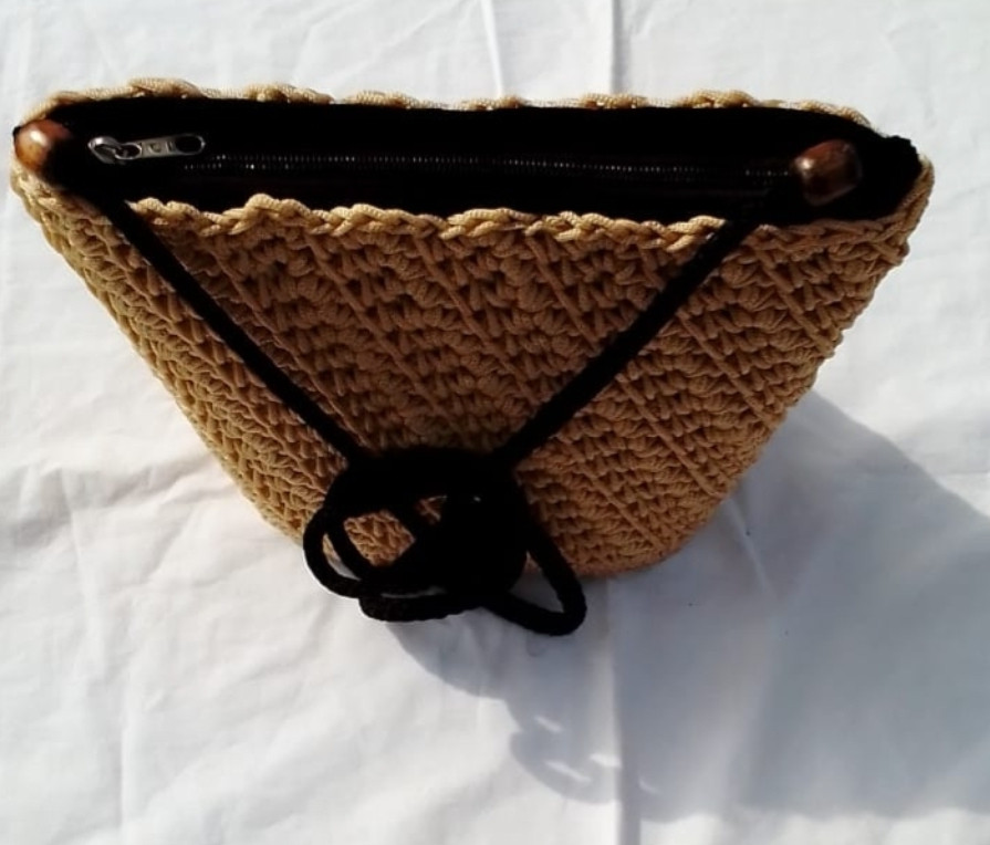Brown Woven Handbag