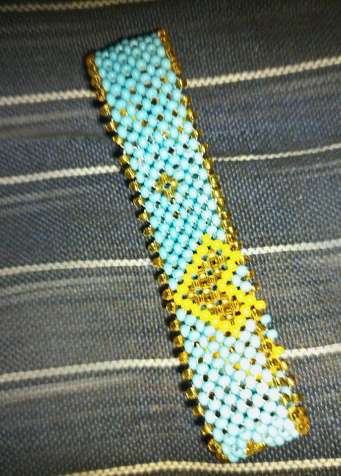 Light Blue Hearted Beaded Bracelet