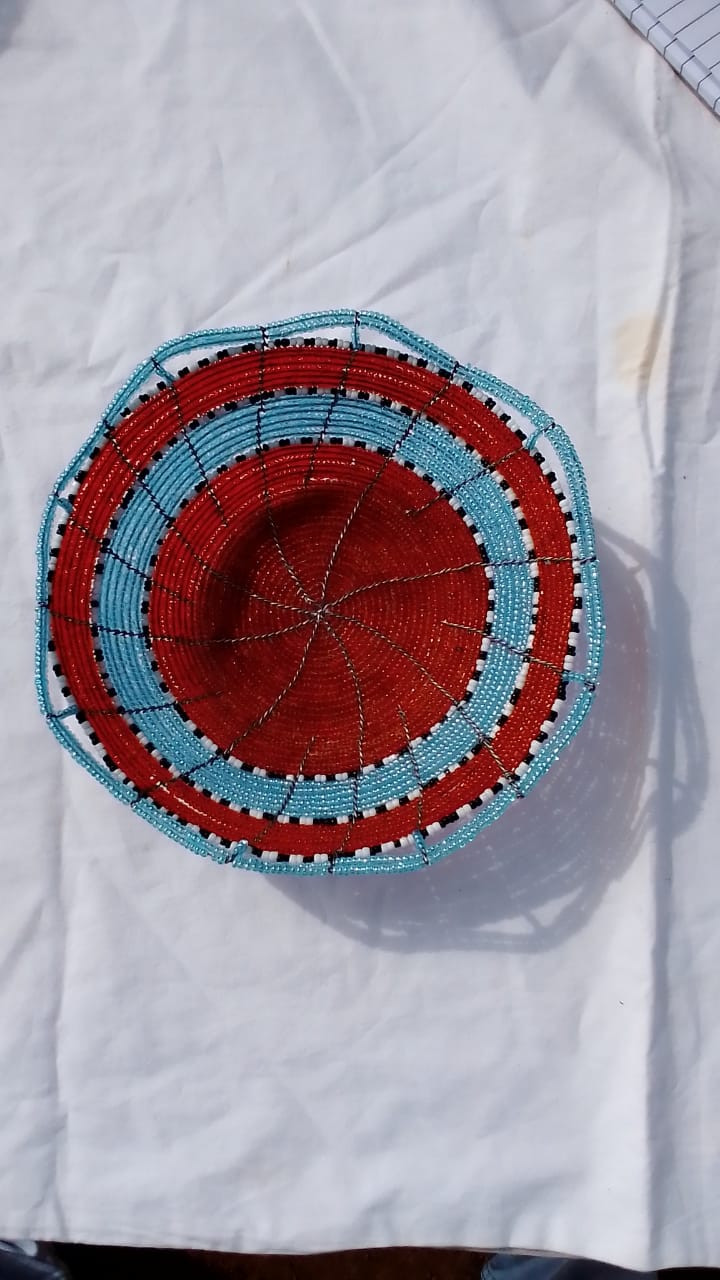 Sky Blue Beaded Dish