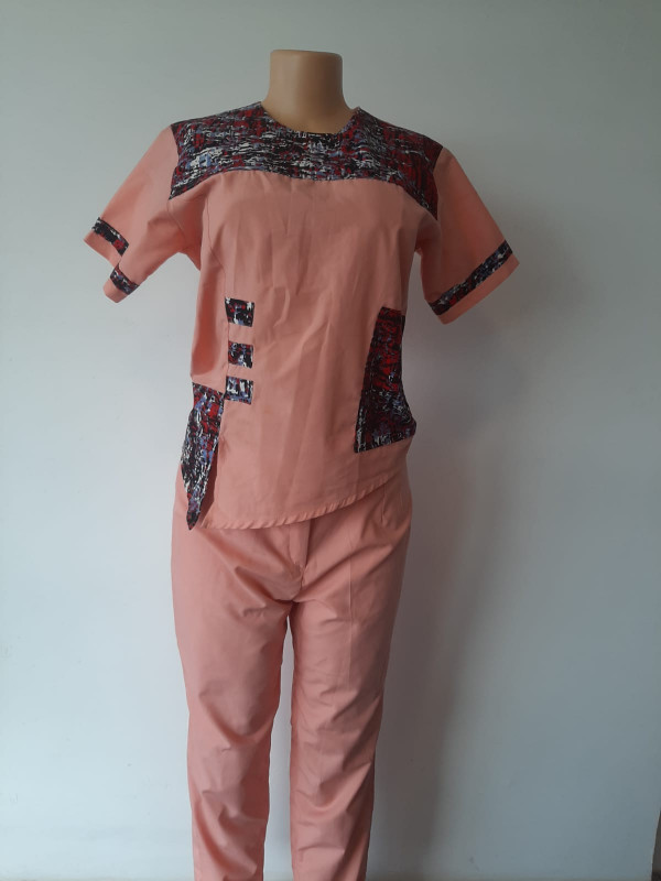 Trouser Suit With Ankara Detail