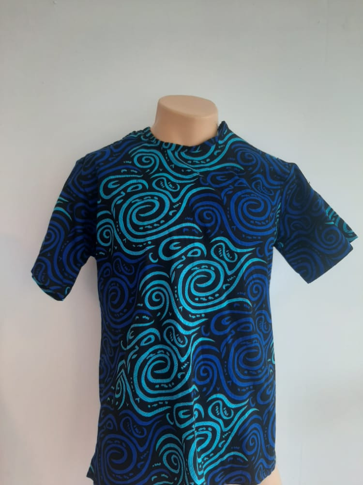 Blue Kitenge Men's Shirt