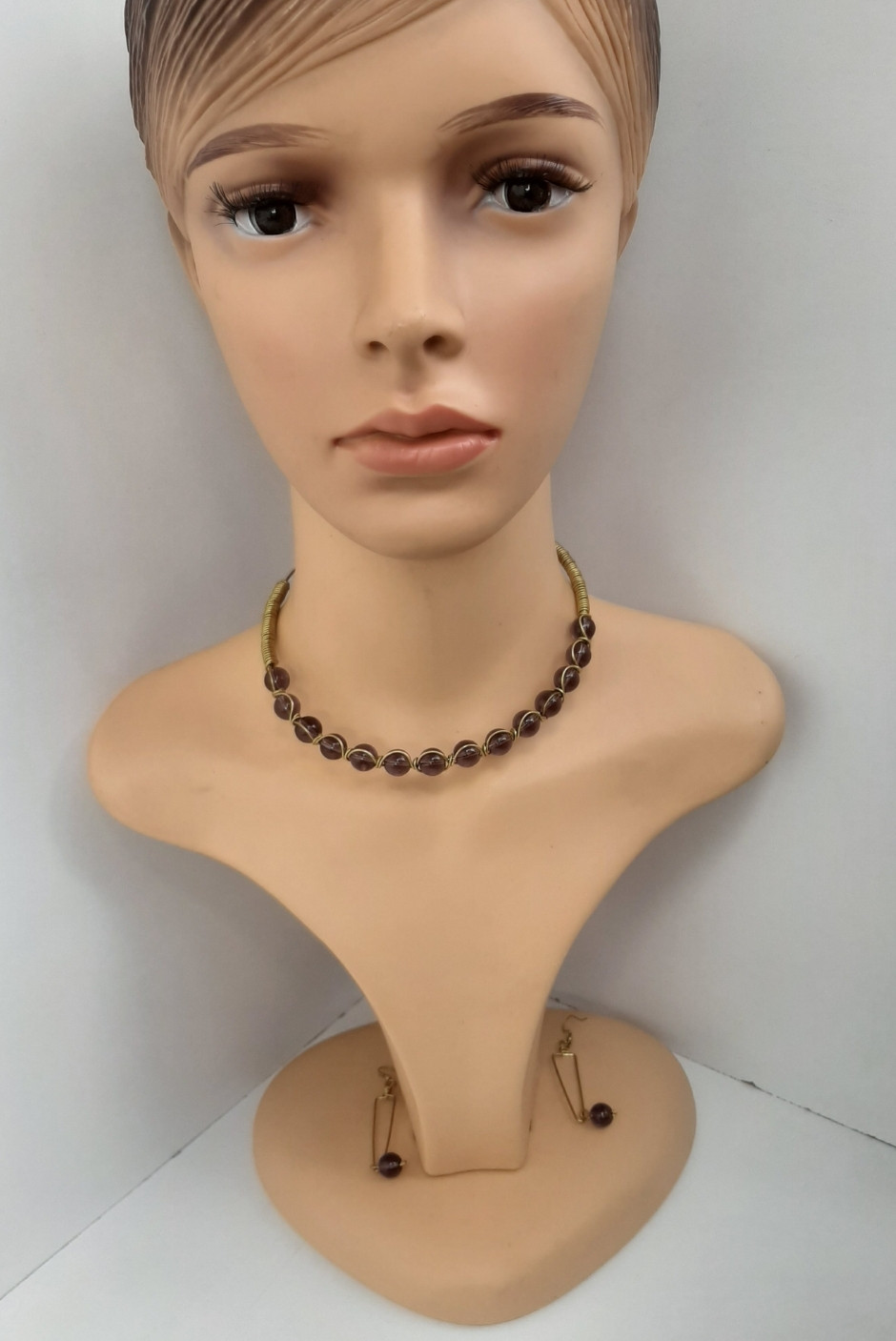 Egyptian Purple Glass Necklace Set