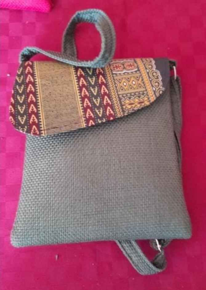 Grey Ankara Laptop Bag