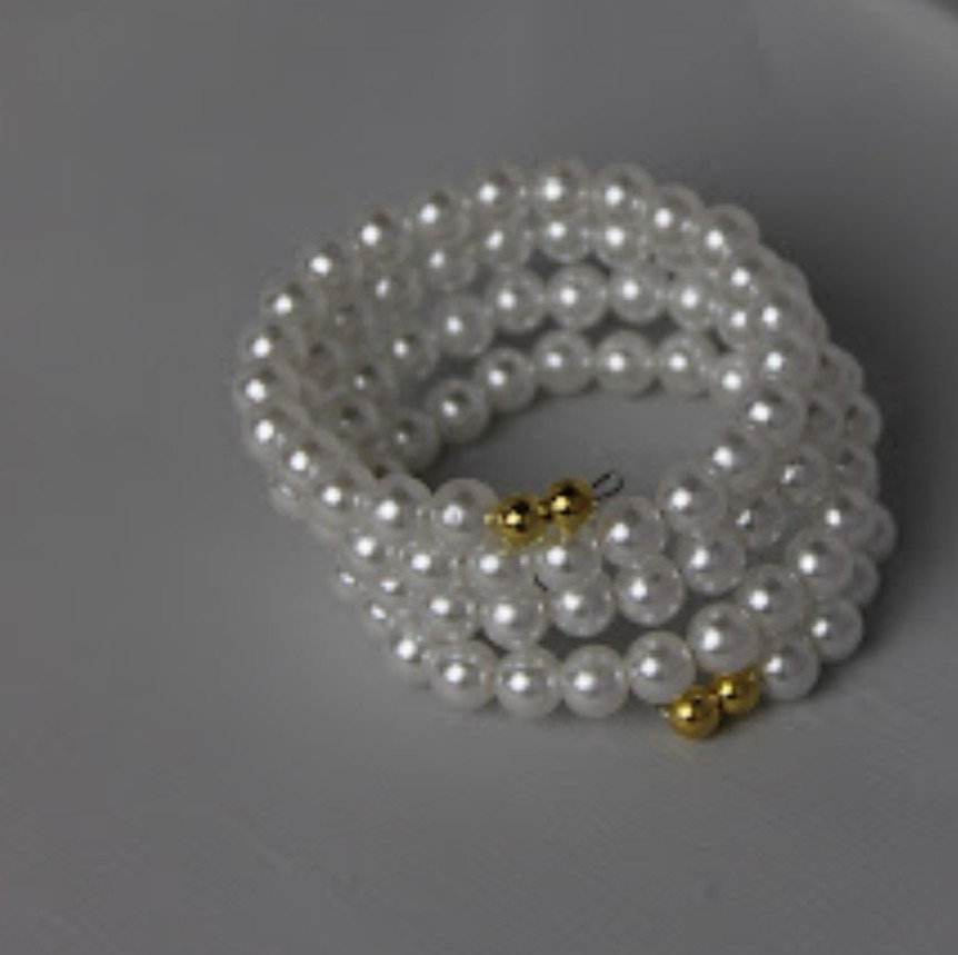 White Spiral Beaded Bracelet