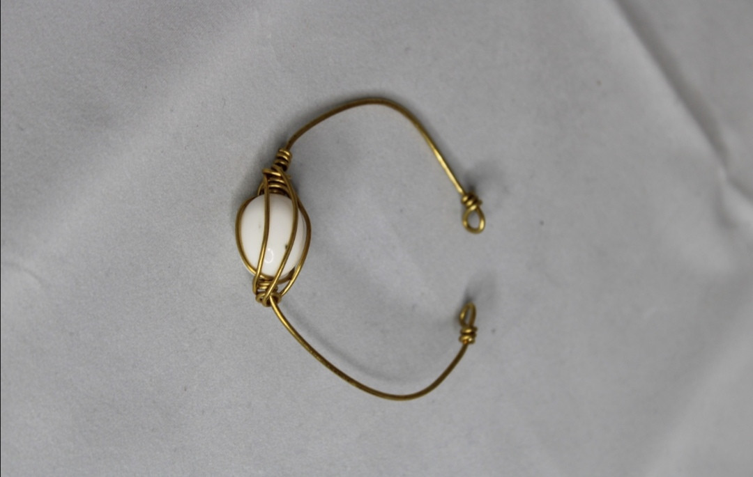 Amber and Brass Bracelet