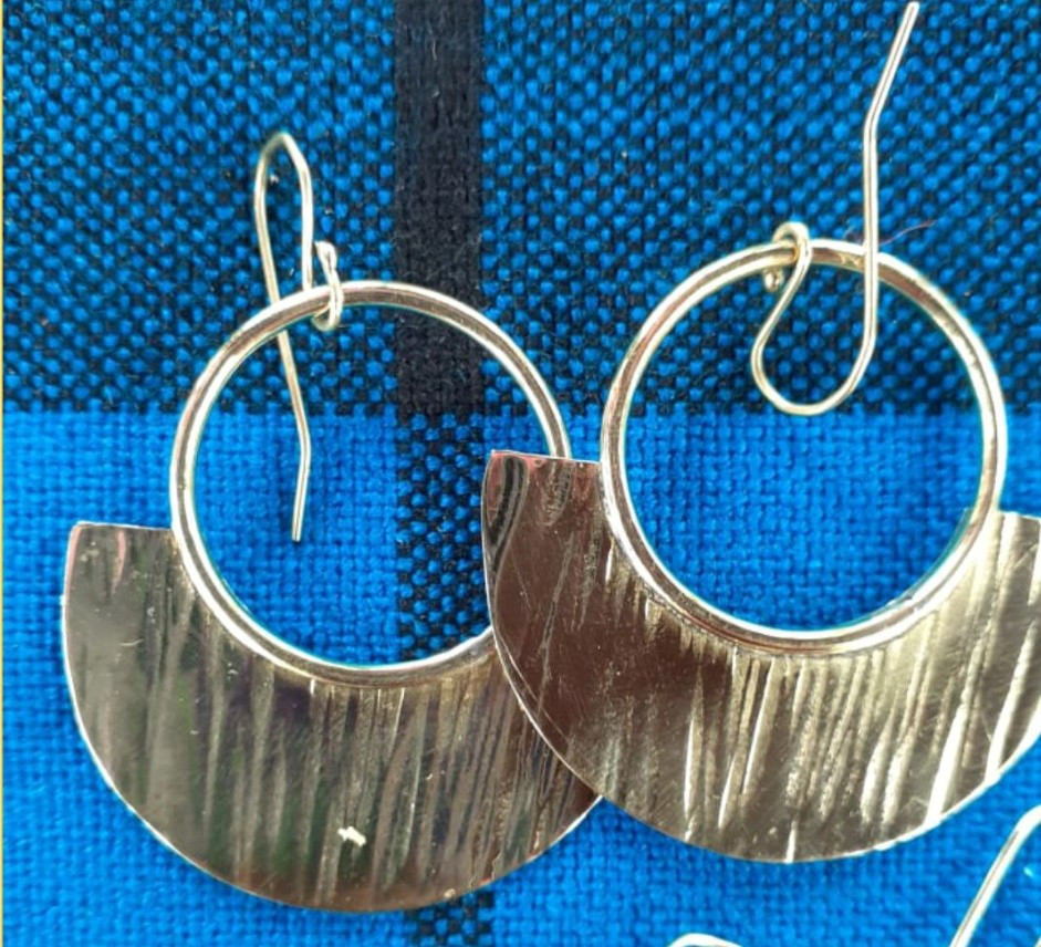 Brass Metal Loop Earrings