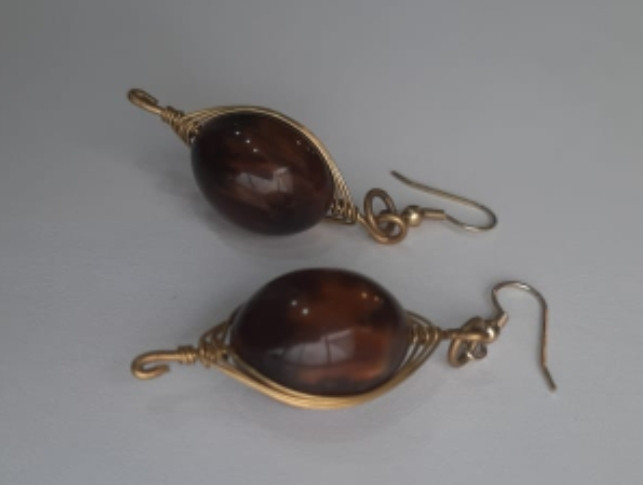 Brown Amber Earrings