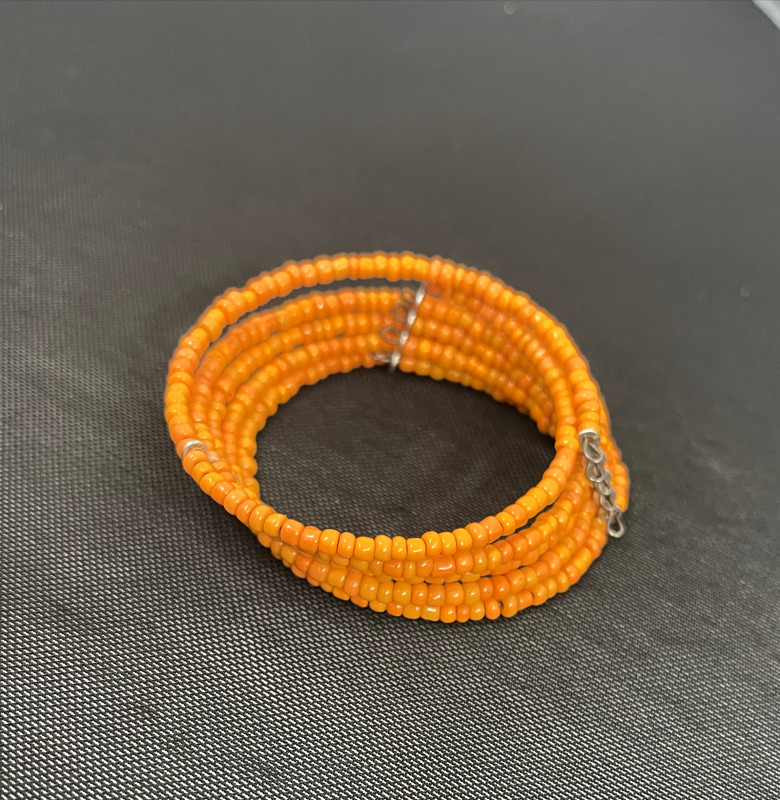 Orange Spiral Bead Bracelet