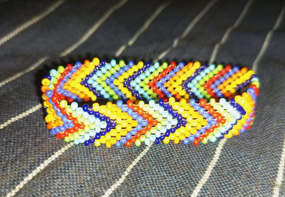 African Multi-colored Beaded Bangle