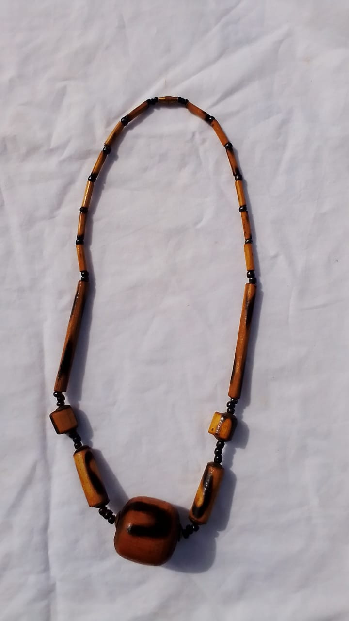 Wooden Brown  Slim Necklace