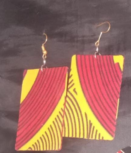 Ankara Fabric Hanging Earrings