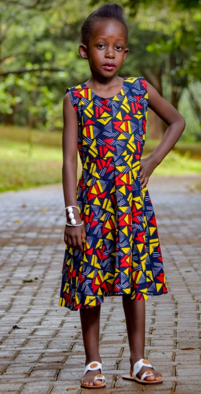 Sleeveless Kente Girl's Dress