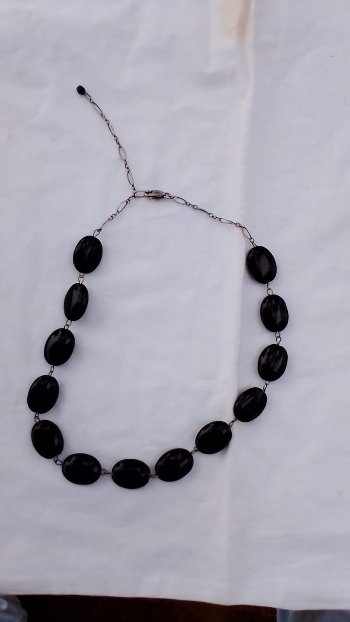 Black Glass Bead Necklace