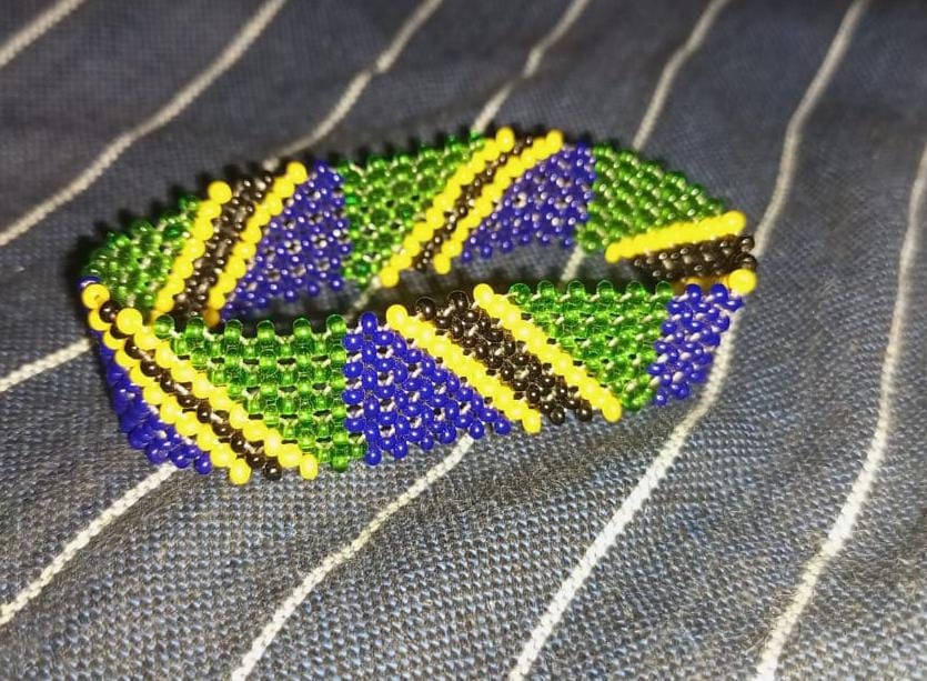Tanzanian Flag Beaded Bracelet