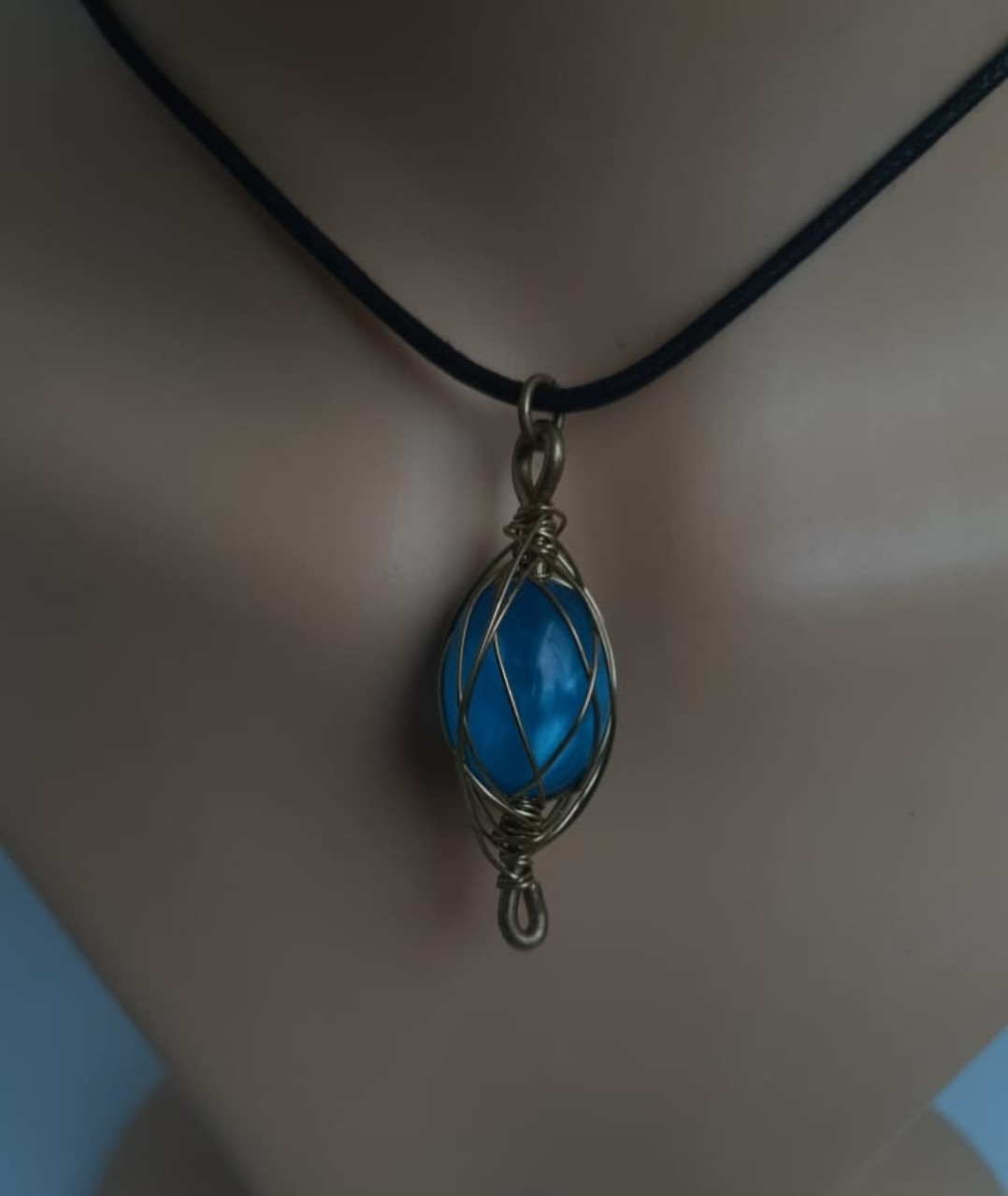 Blue Amber Pendant