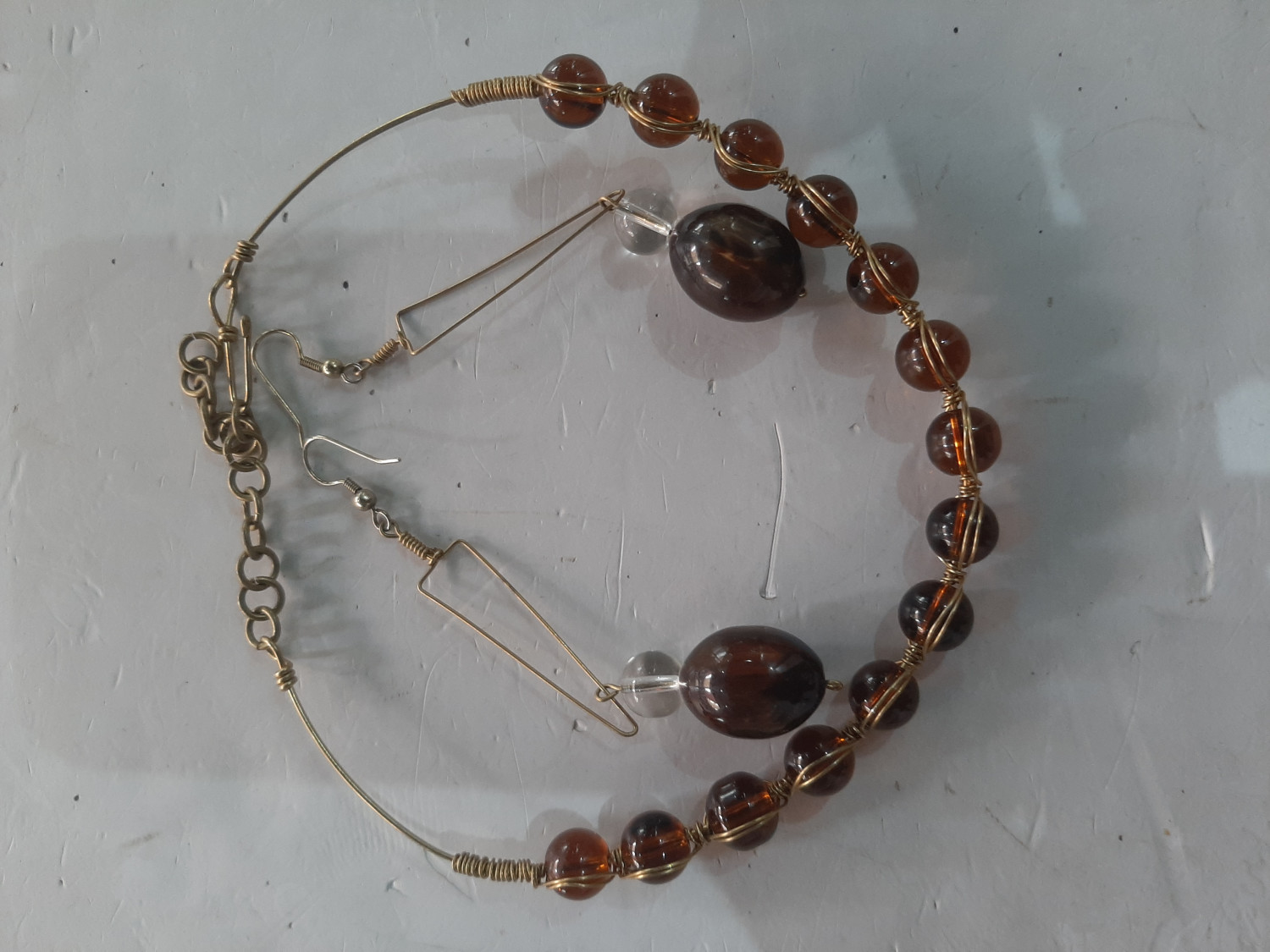 Egyptian Brown Glass Necklace set