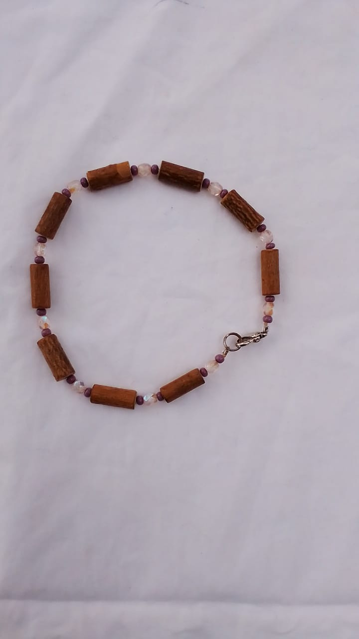 Brown Wooden Piped Bracelet