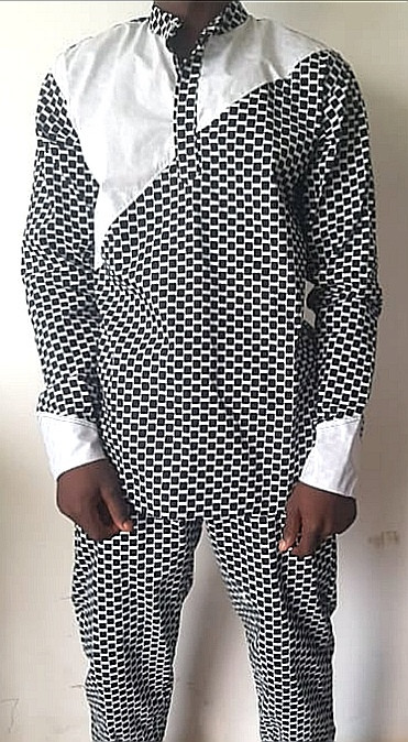 Men's Printed Kitenge Pants And Top Set