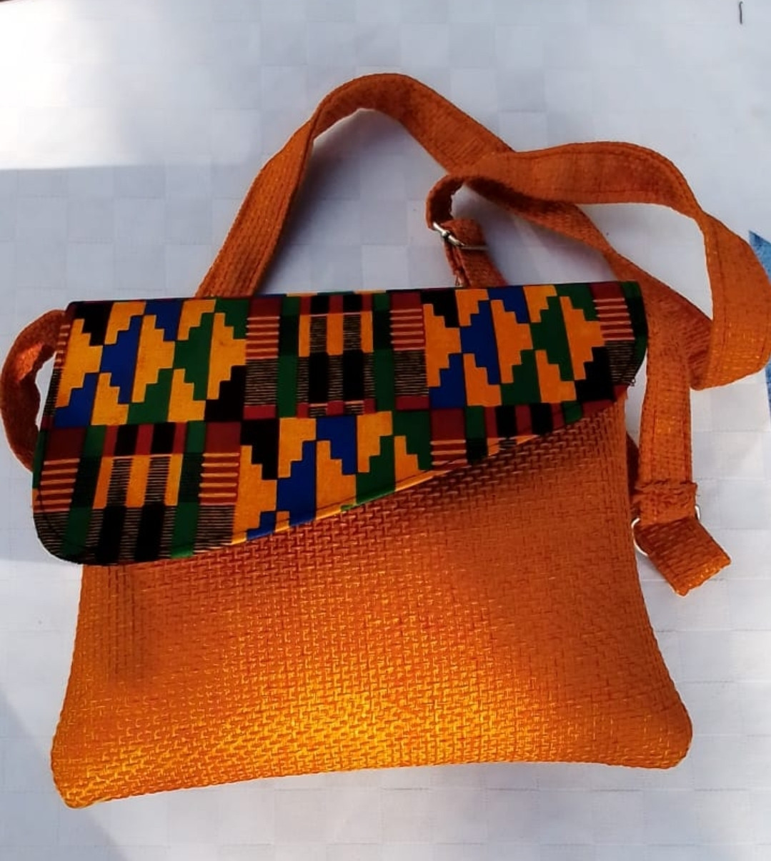 Ankara Patched College Bag