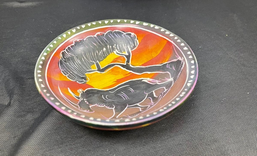 Decorated One Rhino Design Bowls