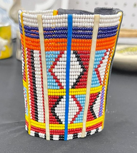 Multi Colored Beaded Watch Cuff
