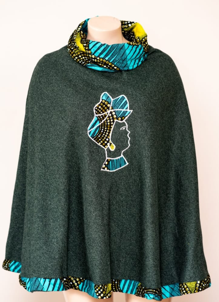 Light Green Mama Africa Snood Collar Poncho