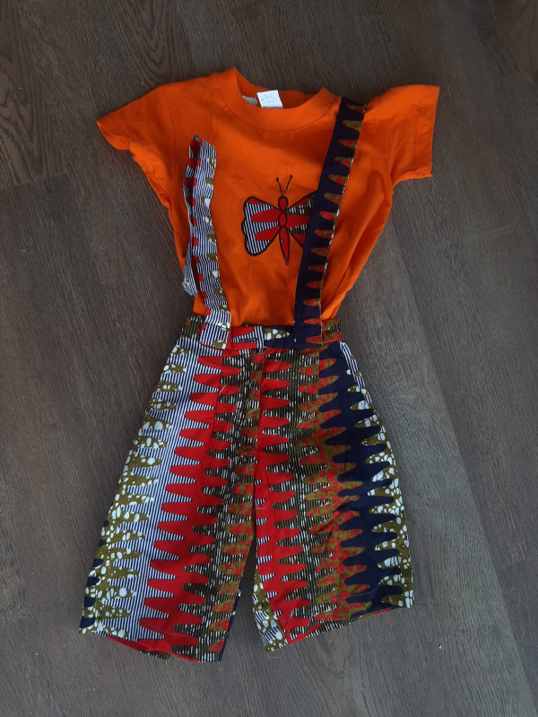 Ankara Shorts and T-Shirt Set  -Kids