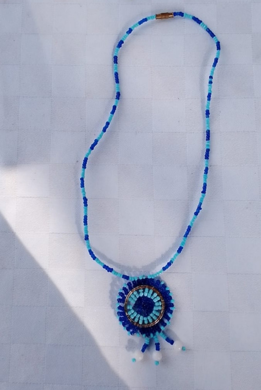 Stripped Blue Necklace