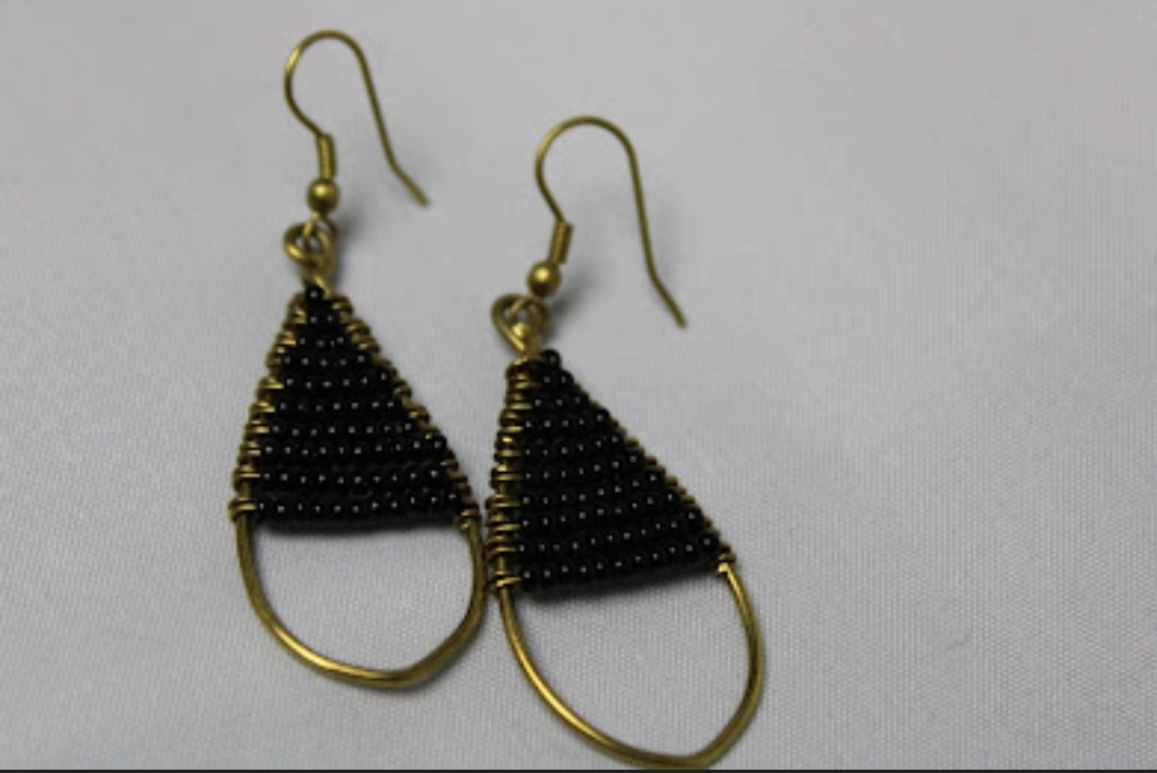Brass Beaded Earring