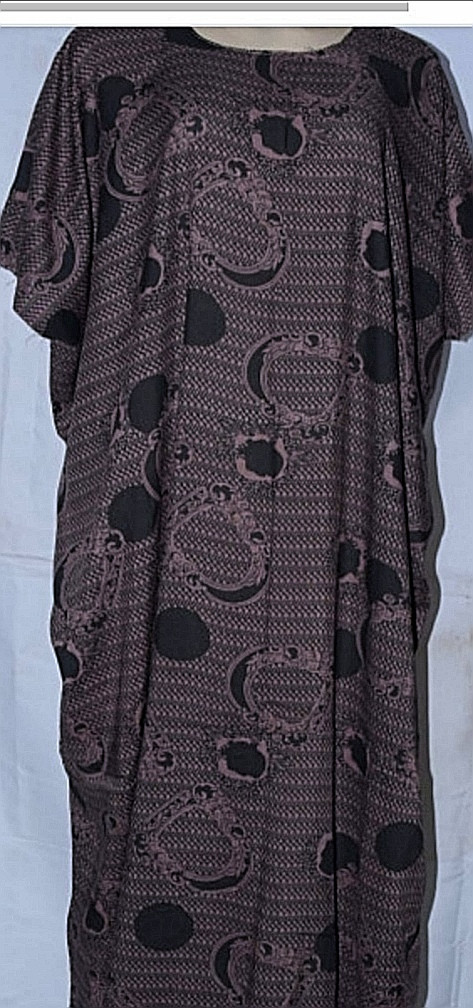 Long Dark Dotted Viscose Free Dress