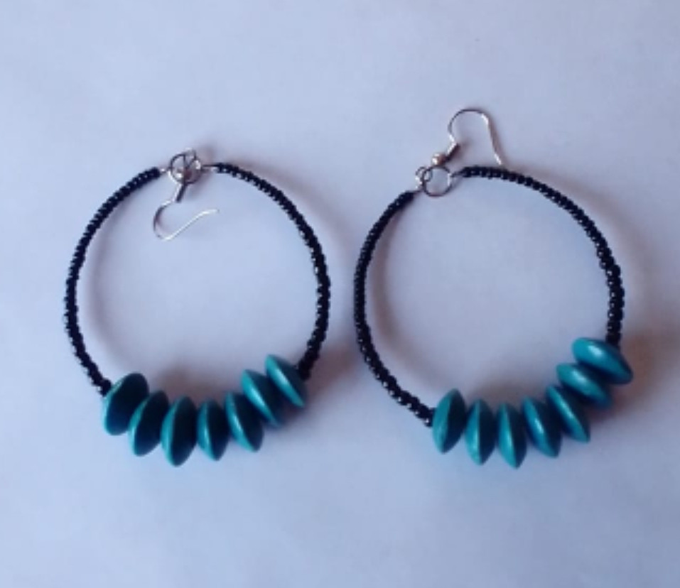 Green Beaded Earrings
