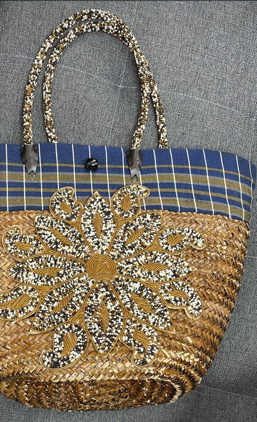 Ankara Beaded Kiondo Bag