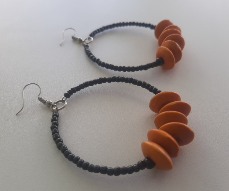 Orange Style Round Earrings