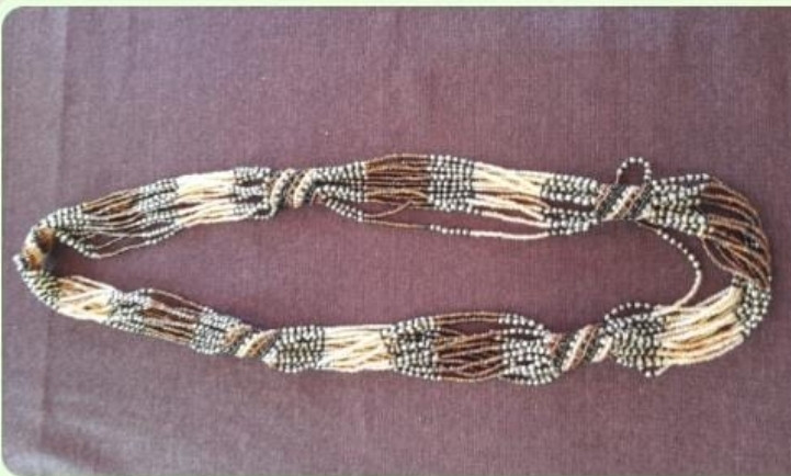 Cream Brown Bulky Beaded Necklace