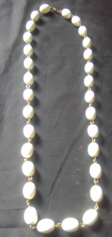 White Amber Brass Necklace