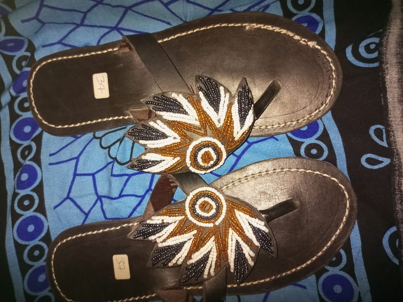 African Ladies Floral Beaded Sandals