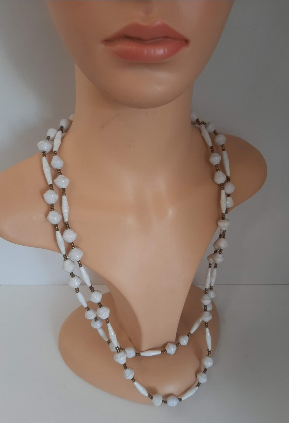White Long Paper Necklace