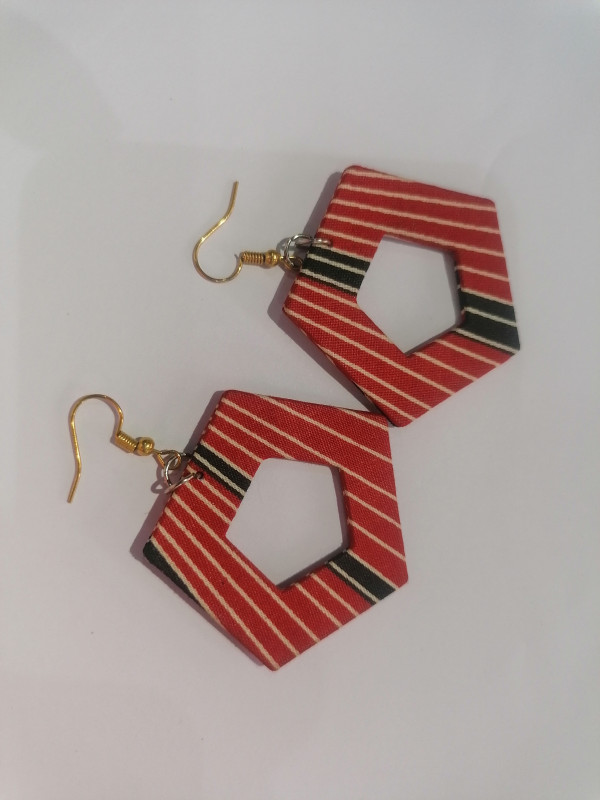 Hexagonal Ankara Earrings