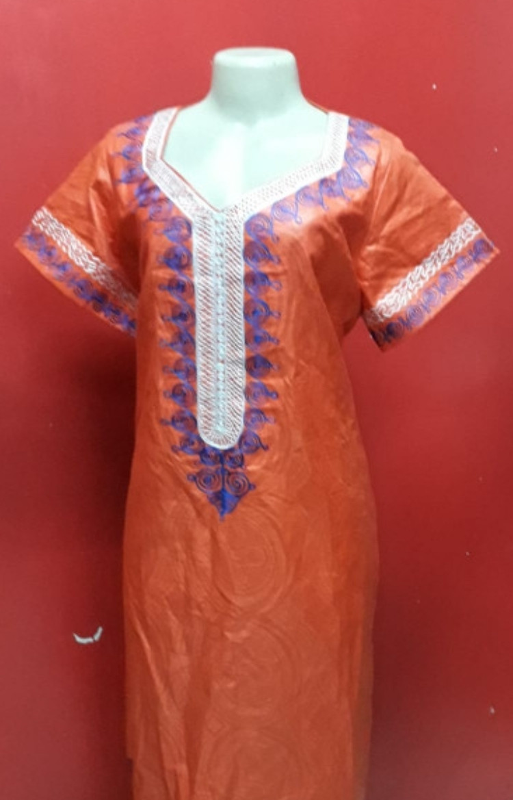 Orange Embroidered Dress